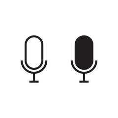 Microphone Icon vector flat design for apps and web sites