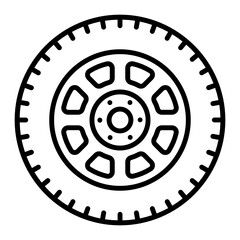 Obraz premium Spare Tire Symbol, Simple Perfect Shape Wear Tire Concept, Tyre with Alloy Rim Concept Vector Color Icon Design, Motor Vehicle Service and automobile repair shop Symbol, Lorry spare parts Sign, auto m