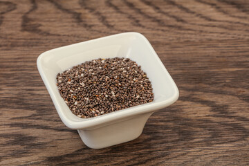 Seasoning chia seeds in the bowl