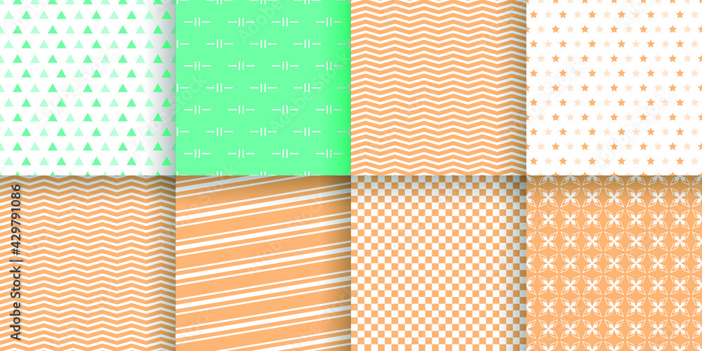 Poster set abstract seamless pattern black line doodle geometric figures background vector