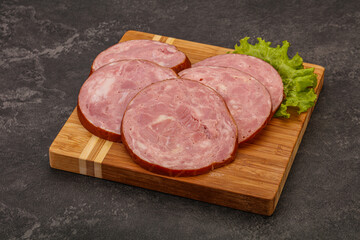Slices of pork meat ham