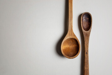 White Background Wooden Spoon