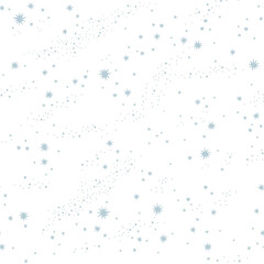 Starry sky vector seamless pattern. Dots and stars blue neutral background. Milky Way space print design.