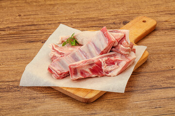 Raw lamb ribs for cooking