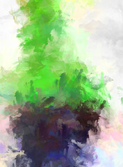 Abstract background of colorful brush strokes. Brushed vibrant wallpaper. Painted artistic creation. Unique and creative illustration.