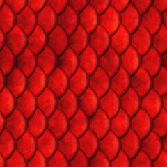 Fish squama texture. Seamless red fish scale background.