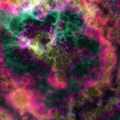 Seamless space background. Colorful interstellar clouds. Cosmic gas and dust. Nebula.