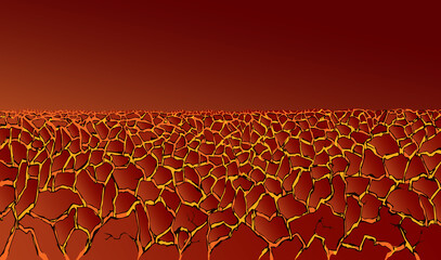 Obraz premium Molten magma. Vector drawing of volcanic lava