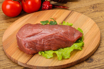 Raw beef piece for cooking