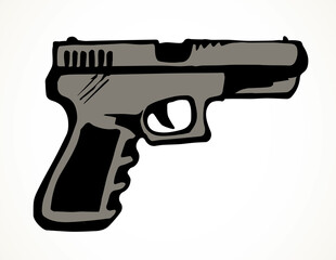 Old small gun. Vector drawing