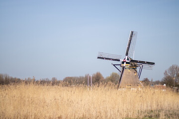 Traditional Dutch windmill in the Netherlands (De Schaapweimolen, Rijswijk)