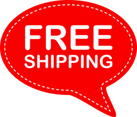 Free shipping. Speech bubble vector banner. Delivery included sign. Special offer symbol. Thought or dialogue speech balloon shape. Free shipping chat think bubble. Infographic cloud message.