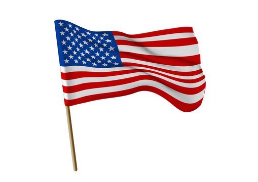 American flag, illustration on a white background