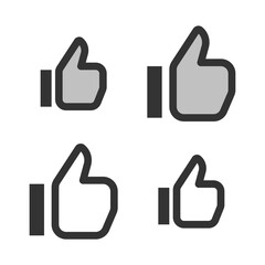 Pixel-perfect linear icon of a fist with raised thumb  built on two base grids of 32x32 and 24x24 pixels. The initial line weight is 2 pixels. In two-color and one-color versions. Editable strokes