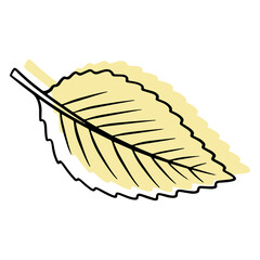 Leaflet. Carved leaf. Logo. Nature. Cartoon style. Illustration for design and decoration.