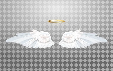 An illustration of angel wings isolated on a background.