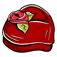 Ring box. Closed box. Teenage boy. For a wedding ring. Cartoon style.