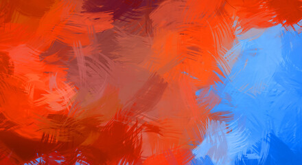 Abstract background of colorful brush strokes. Brushed vibrant wallpaper. Painted artistic creation. Unique and creative illustration.