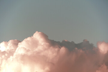 unreal abstract peachy pink cumulus clouds