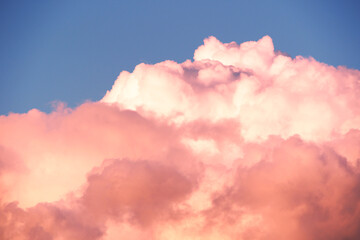 unreal abstract peachy pink cumulus clouds