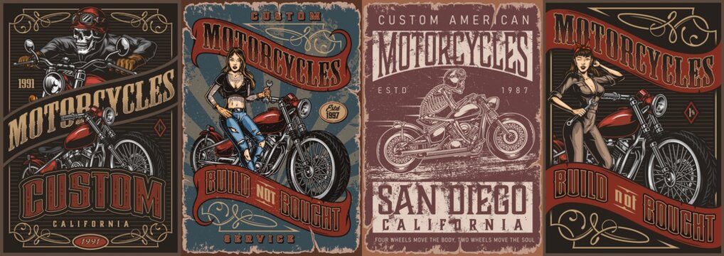Motorcycle vintage posters
