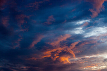 Abstraction of sunset in the sky