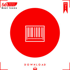 Outline barcode icon. barcode icon vector isolated on Red background. Graphic design, business-collection icons, mobile application, logo, user interface. EPS 10 format vector