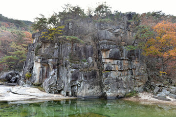 Beautiful autumn scenery in Hwayang-gugok, Korea