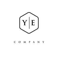 initial YE logo design vector