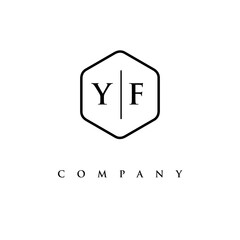 initial YF logo design vector