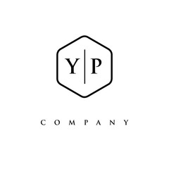 initial YP logo design vector
