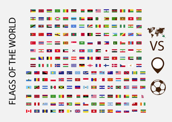 Fototapeta na wymiar FLAGS OF THE WORLD. World flags all vector color official isolated.
