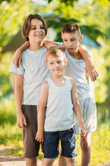 Fototapeta premium happy family in the park