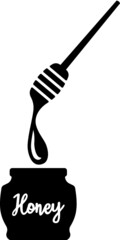 Vector illustration of the honey dripping