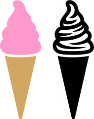 Vector illustration of the ice cream sign