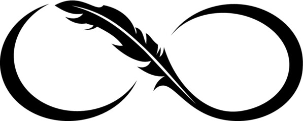 Vector illustration of the infinity feather symbol