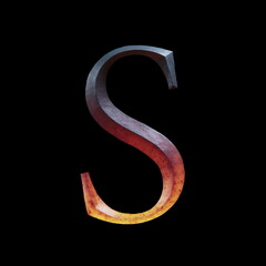 3d letter made of forge hot iron for movie of game logo