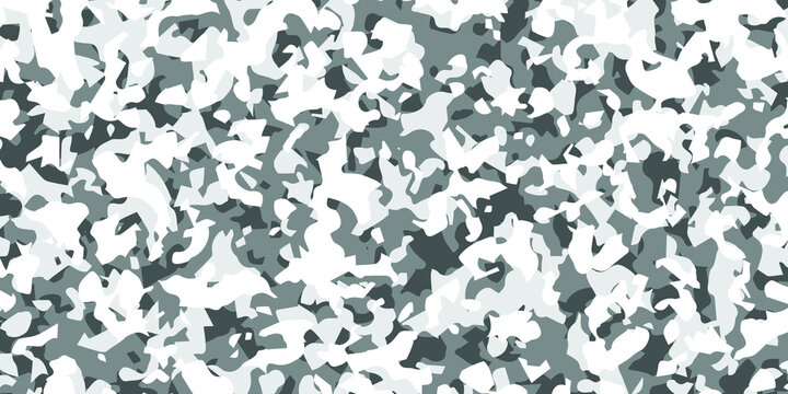 Gray camouflage seamless pattern, banner area space for text. Designed texture and modern colorful wallpaper.