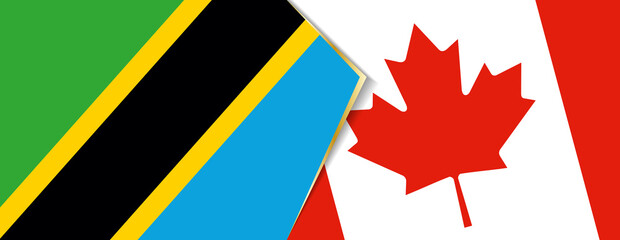 Tanzania and Canada flags, two vector flags.