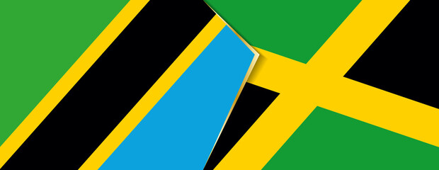Tanzania and Jamaica flags, two vector flags.