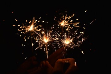 fireworks in the night sky