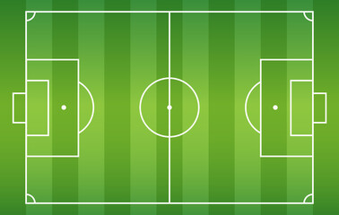 Soccer field background, Football court turf for create plan of soccer game, Top view, Vector illustration