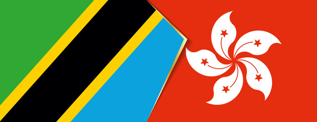 Tanzania and Hong Kong flags, two vector flags.