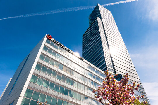 Cologne K&ouml;ln, Germany: View of the Hotel NH Collection Koln Mediapark in Spring