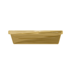 Wooden trough for animals on a white background.
