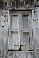 Door of old wooden house.