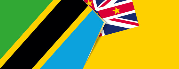 Tanzania and Niue flags, two vector flags.