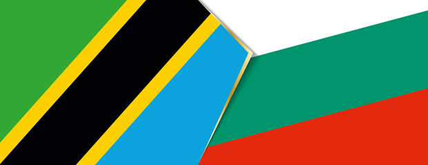Tanzania and Bulgaria flags, two vector flags.