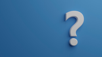 question mark on blue background