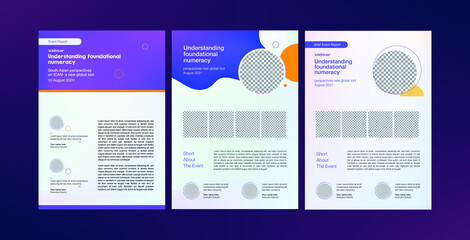report design set. sodern report background design. template layout for flyer. concept with dynamic line shapes. vector background. cover design idea